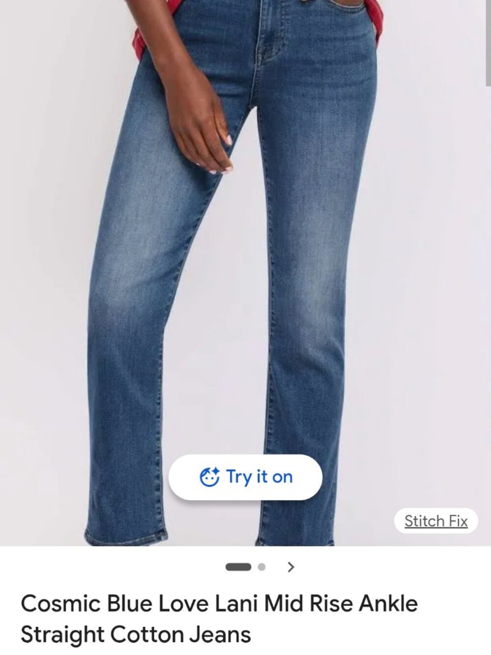 Cosmic Blue Love Stitch Fix  Lani Mid Rise Ankle Straight Jean Size 16 NWT